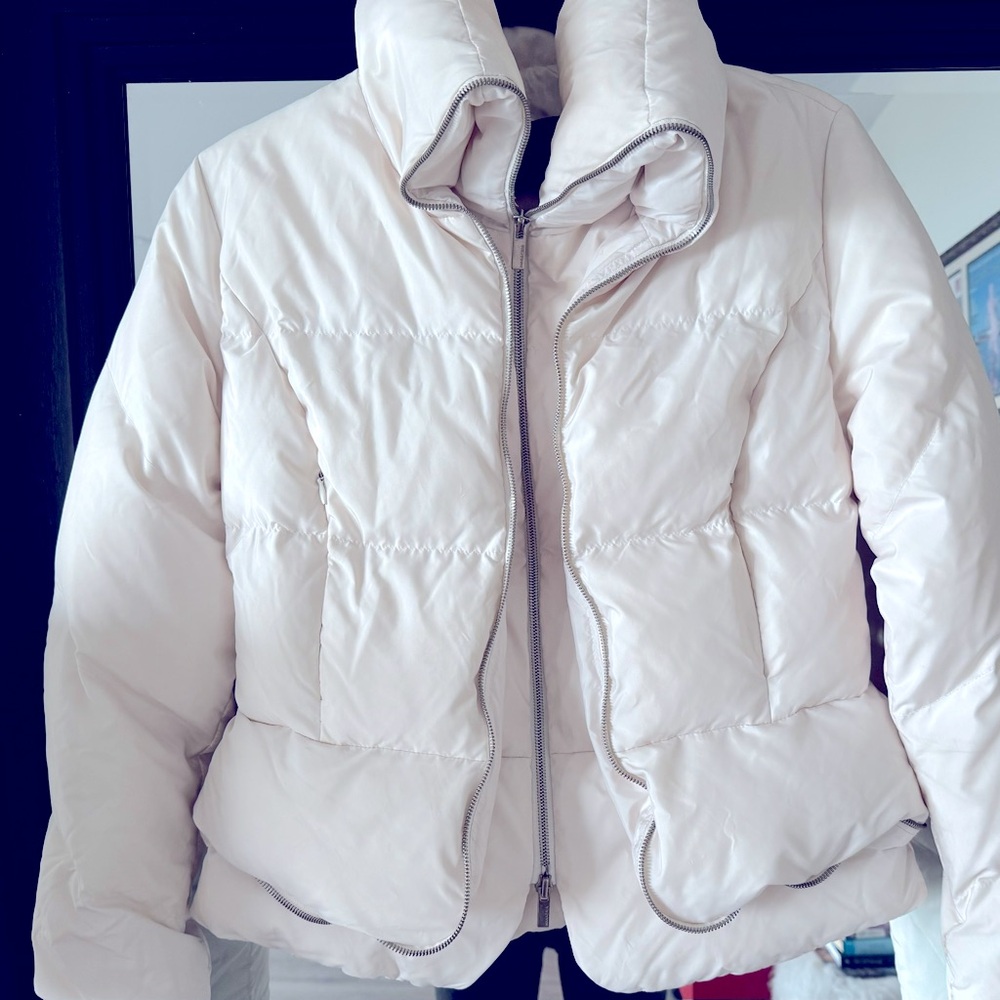 BCBG Max Azria ivory puffer coat XS
